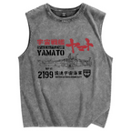 Space Battleship Yamato Vintage Distressed Washed Tank Top