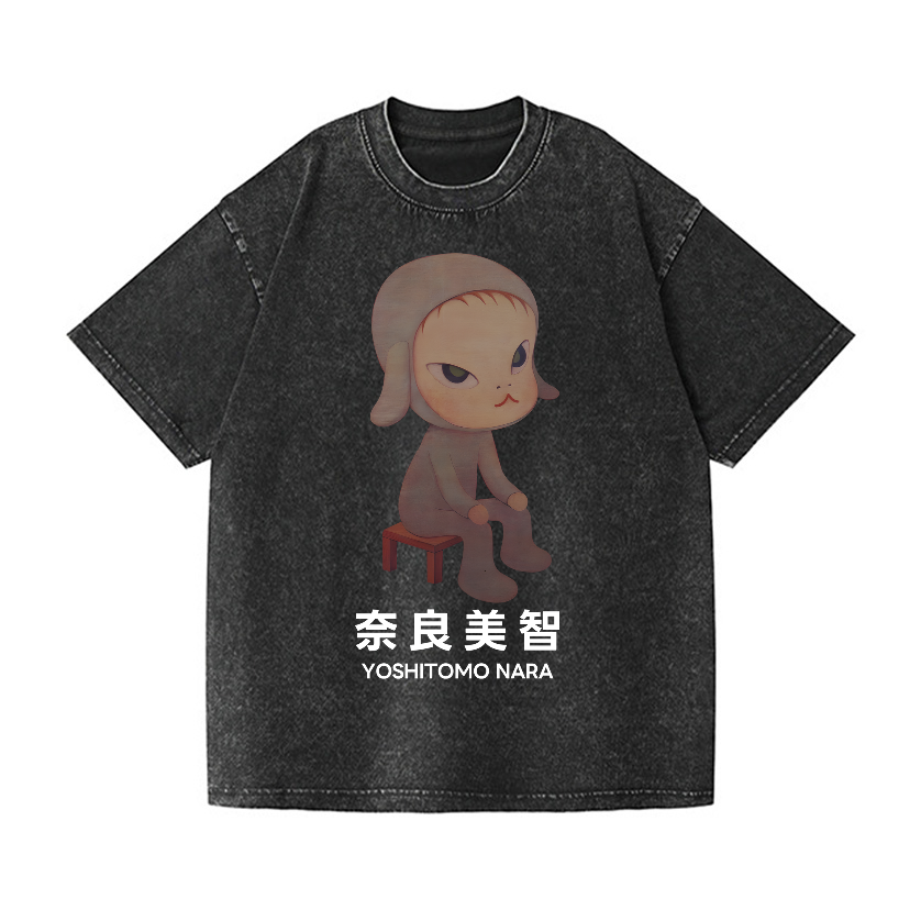 Yoshitomo Nara Vintage Wash Japanese Design T-Shirt