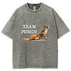 Unisex Team Punch Printed Washed Folded T-shirt