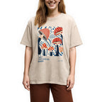 Japanese Art Dancing Mushroom Washed T-Shirt