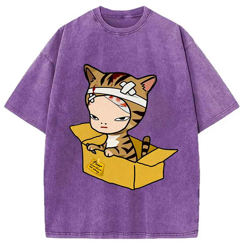 Cat Please Dont Throw Nara Washed T-Shirt