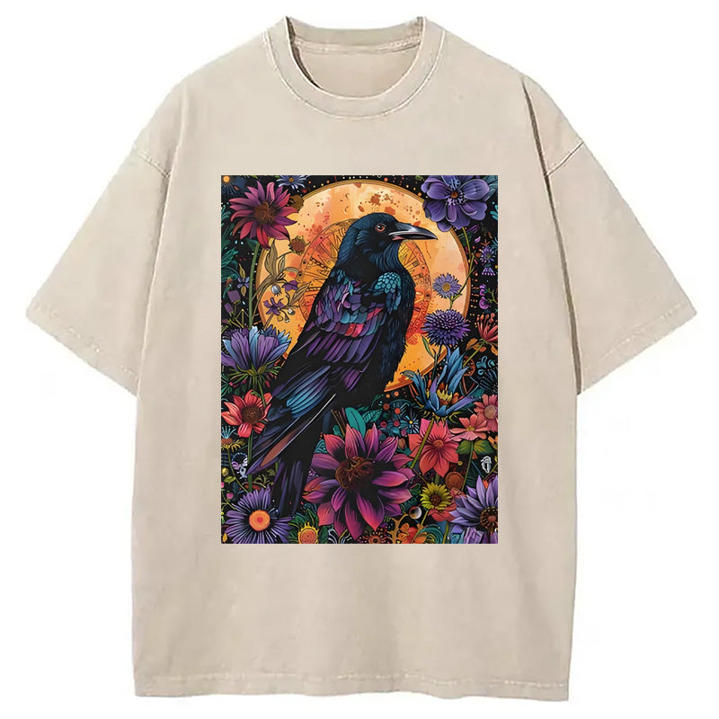 Mandala Crow Washed T-Shirt