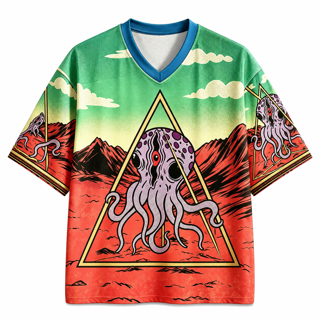 Jaws Tri‑Eye Cosmic Octopus Jersey Shirts