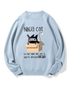 Ninja Cat Cotton Sweatshirt