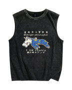 Midnight Philosopher Vintage Distressed Washed Tank Top