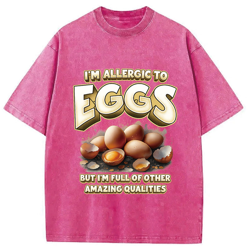 Egg Allergy Washed T-Shirt