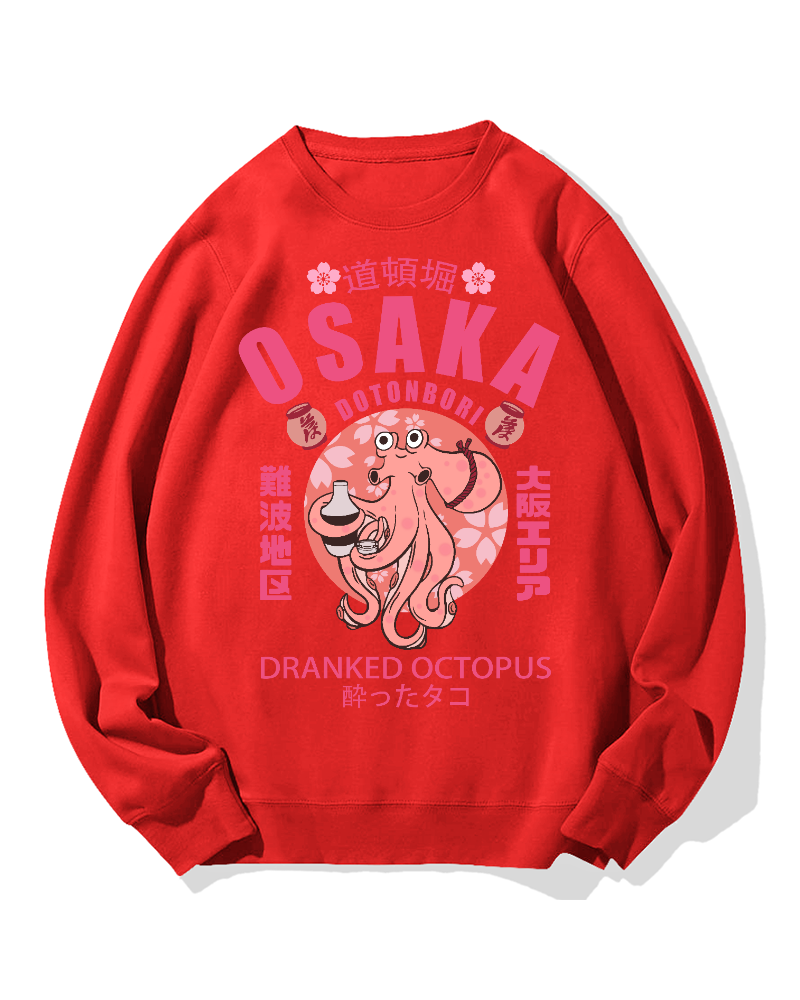 Osaka Sakura Octopus Cotton Sweatshirt
