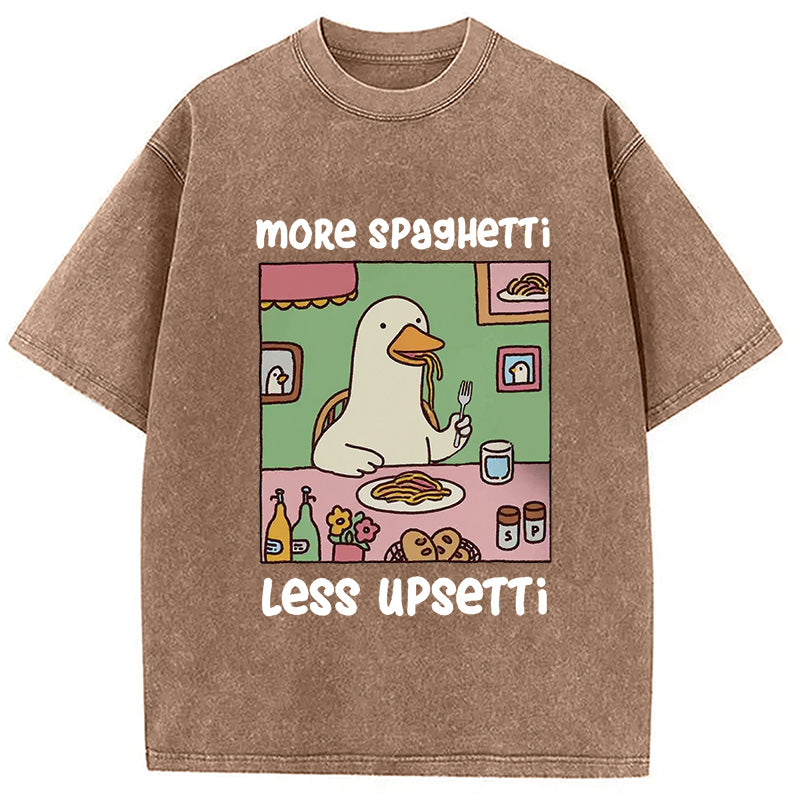 Duck Eating Spaghetti Washed T-Shirt