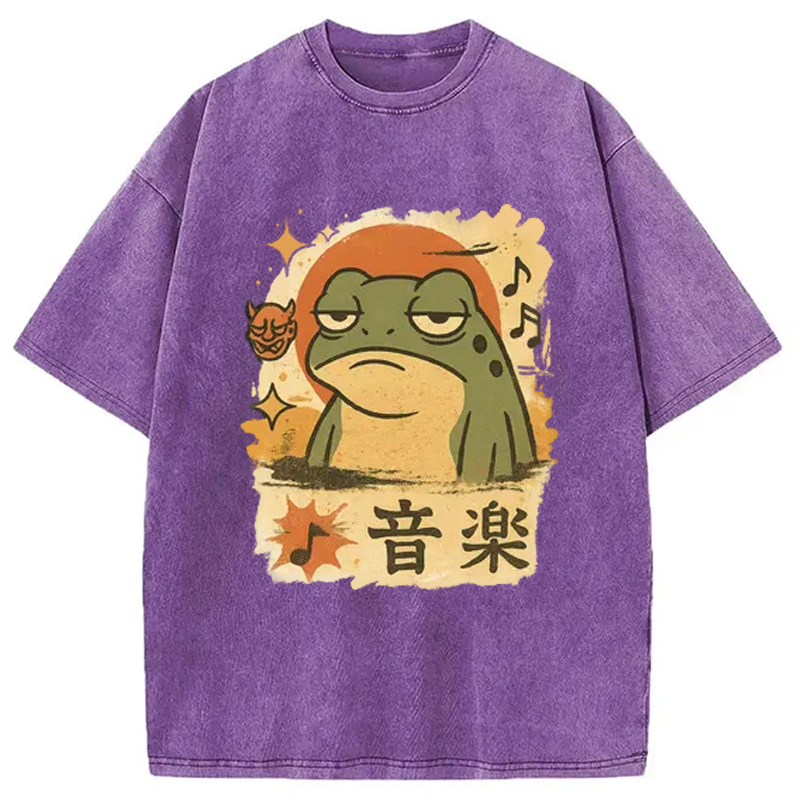 Unimpressed Frog Japanese Washed T-Shirt