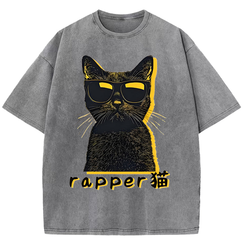 Rap cat Washed T-Shirt
