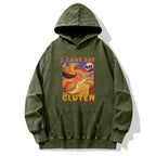 I Can't Eat Gluten Funny Meme Washed Hoodie