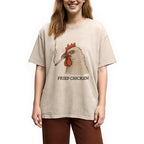 Fried Chicken 420 Smoking Meme Washed T-Shirt