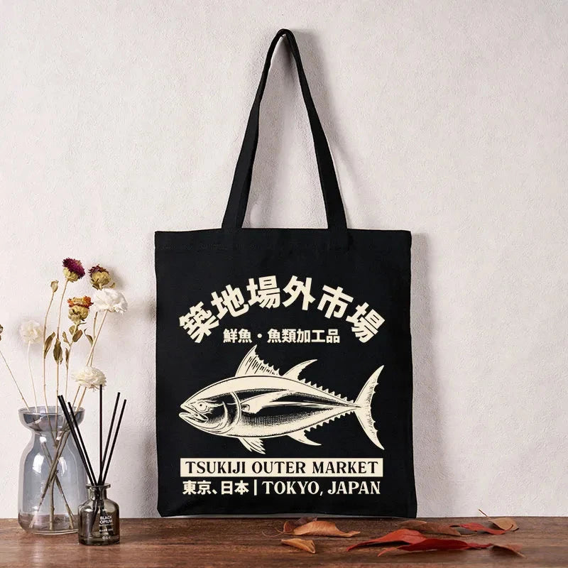 Japan Tsukiji Fish Market Tote Bag