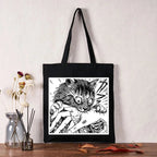Creepy Cat Anime Horror Anteater Tote Bag