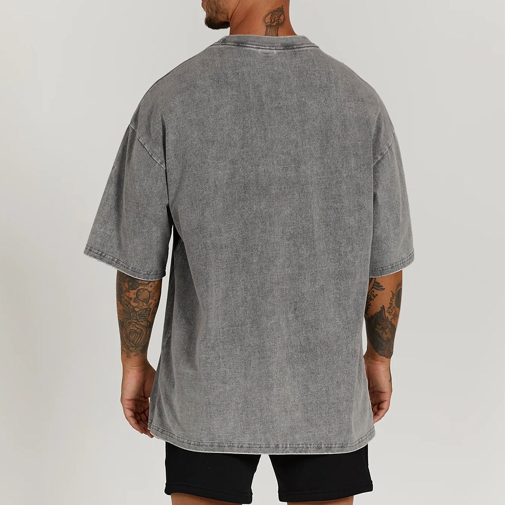 MATSUYAMA Fish Pattern Washed Vintage Short Sleeves T-Shirt