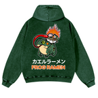 Frog Ramen Vintage Washed Cotton Back Art Hoodie