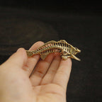 Vintage Brass Fishbone Keychain