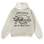 Cat Vintage Washed Cotton Back Art Hoodie