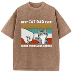 Funny Cat Dad Washed T-Shirt