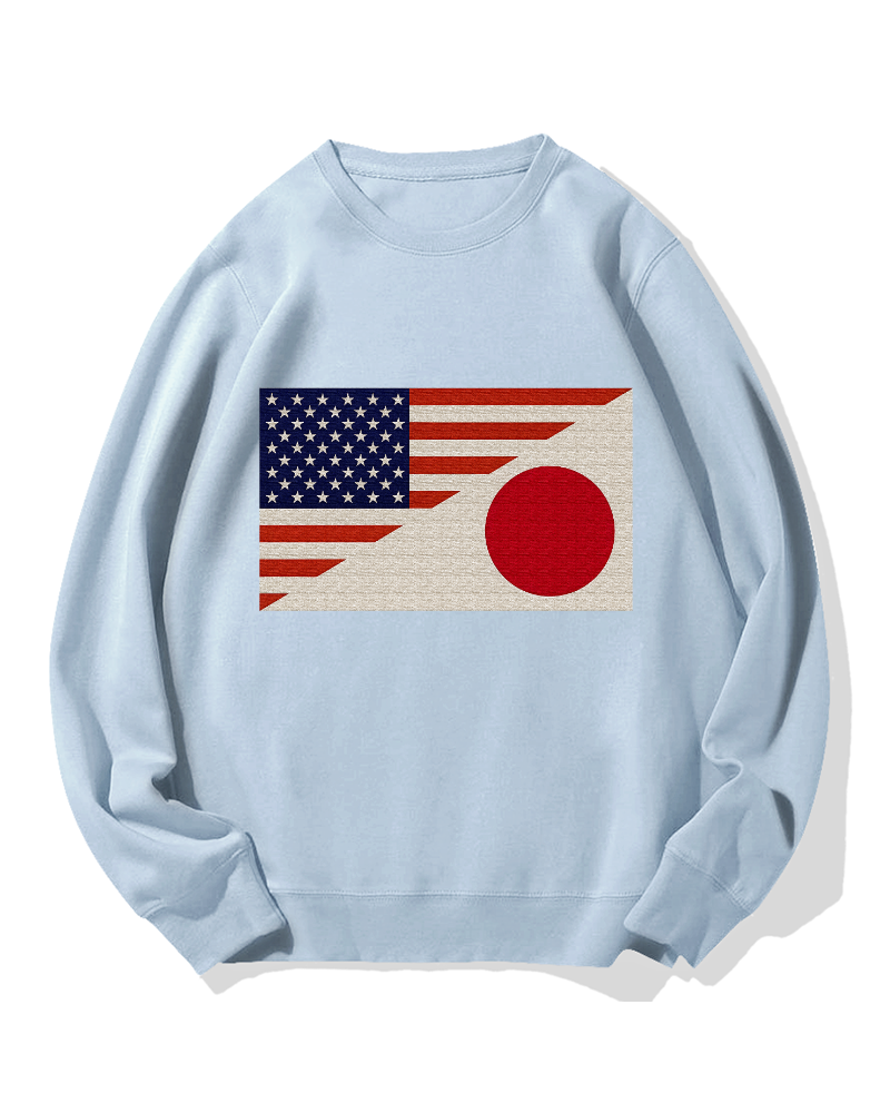 Japan-US Flag Cotton Sweatshirt