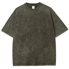 Fish And Fish Bone Washed Vintage Short Sleeves T-Shirt