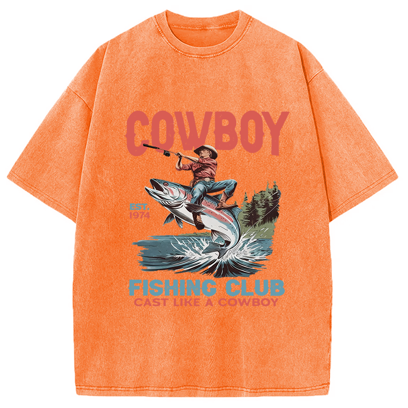 Vintage Cowboy Fish Washed T-Shirt