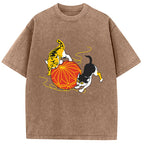 Neko Playing Cat Washed T-Shirt