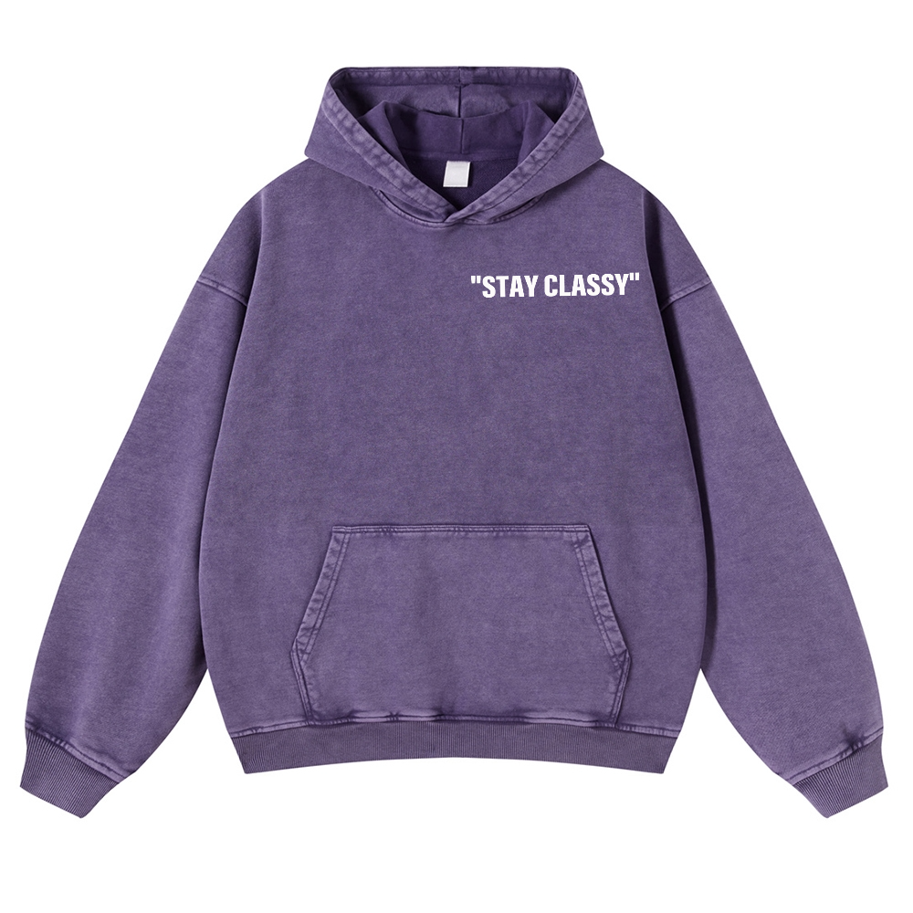Stay Classy Bird Vintage Washed Cotton Back Art Hoodie