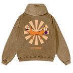 Catdog Vintage Washed Cotton Back Art Hoodie