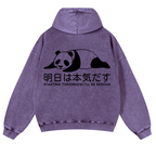 Starting Tomorrow, I'Ll Be Serious Panda Vintage Washed Cotton Back Art Hoodie