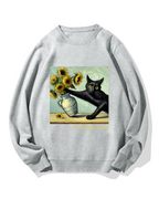 Van Gogh's Naughty Cat Cotton Sweatshirt