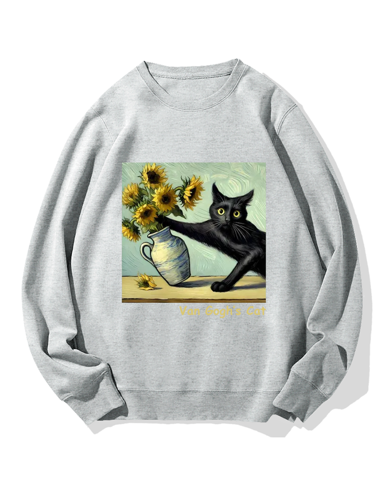 Van Gogh's Naughty Cat Cotton Sweatshirt