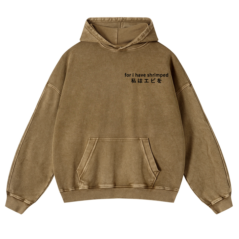 Shrimp Vintage Washed Cotton Back Art Hoodie