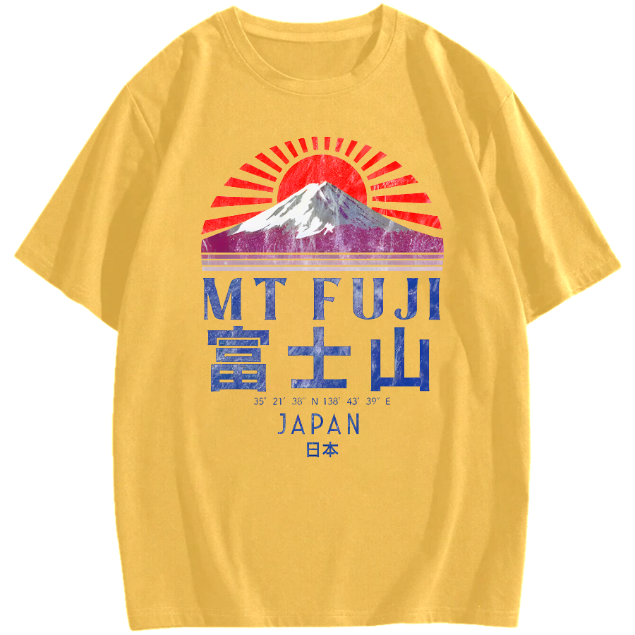 Mount Fuji Vintage Japan Graphic Cotton casual T-shirt