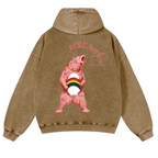 Bear Vintage Washed Cotton Back Art Hoodie