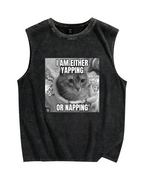 Yapping or Napping Vintage Distressed Washed Tank Top