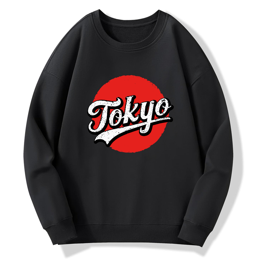 Retro Tokyo Cotton Pullover Sweatshirt