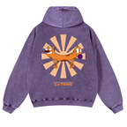 Catdog Vintage Washed Cotton Back Art Hoodie