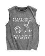 More Snuggles Less Struggles Vintage Distressed Washed Tank Top