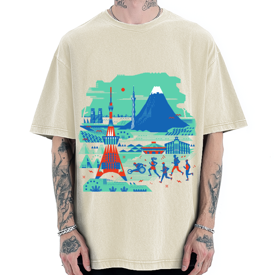 Japan Landscape & Sports Vintage Washed T-shirt