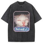 Benadryl Meme Cat Washed T-Shirt