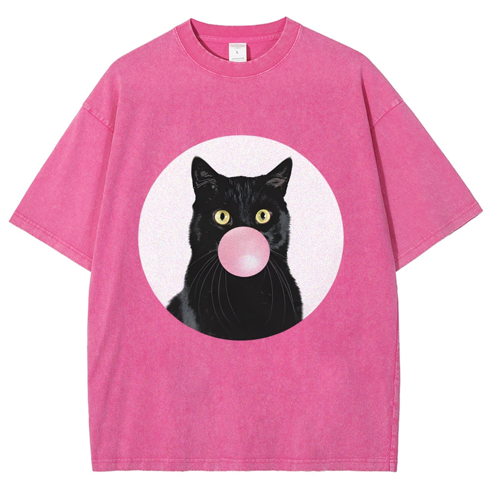 Bubble Cat Washed T-Shirt