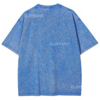 Unisex Polka Dot Flower Printed Washed Tee