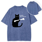 Cat Finds Human Bones Back Washed T-Shirt