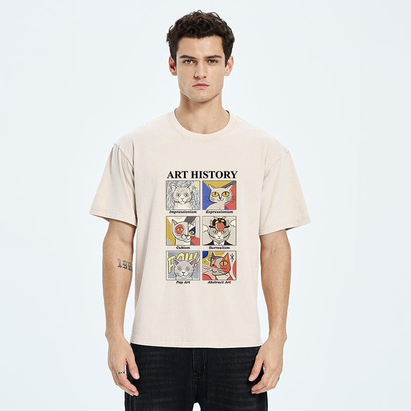 Unisex Art History About Cats Washed T-Shirt