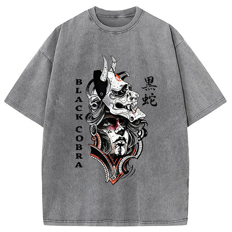 Oni Devil Hannya Mask Vintage Washed T-Shirt
