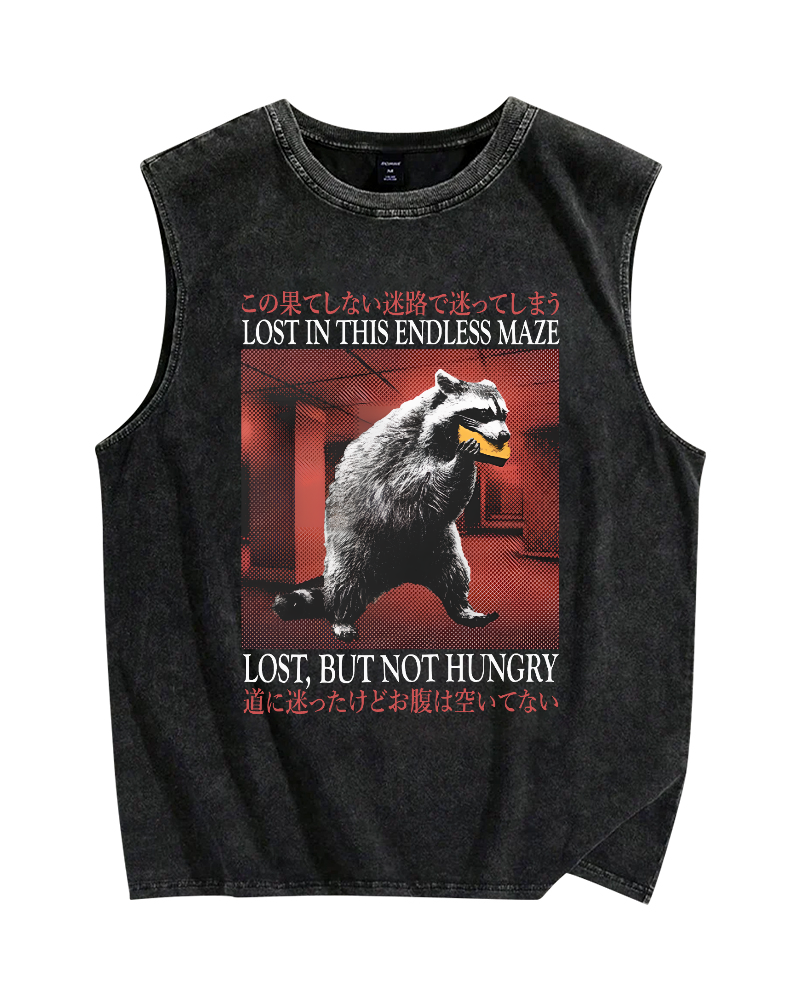 Panda Who Loves To Eat Bread Vintage Distressed Washed Tank Top