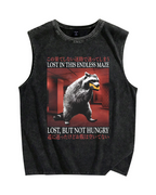 Panda Who Loves To Eat Bread Vintage Distressed Washed Tank Top