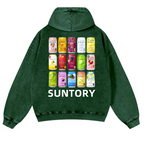 Suntory Vintage Washed Cotton Back Art Hoodie