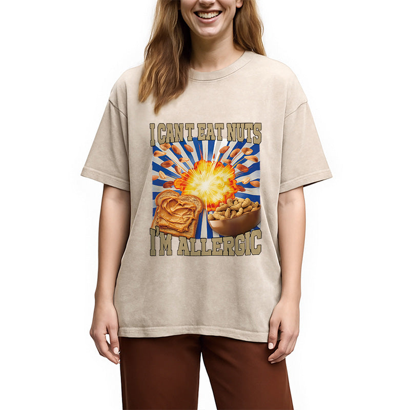 Allergy Nut Intolerance Washed T-Shirt